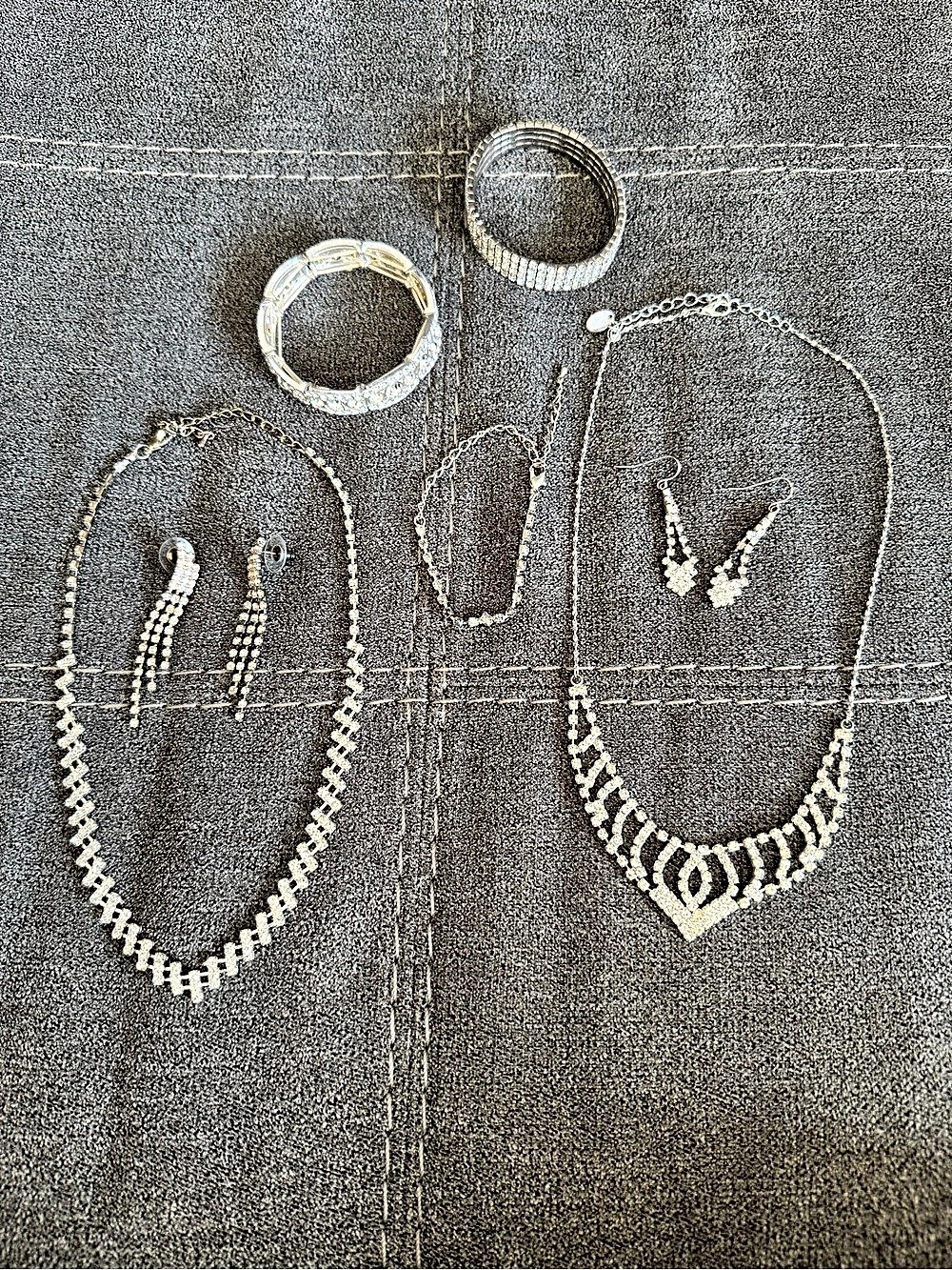 Silver-Tone Statement Jewelry Set